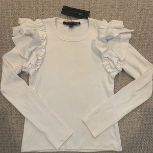 Veronica Beard Segrist ruffle shoulder long sleeve